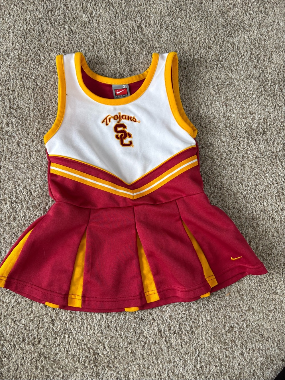Nike Girls' USC Trojans Red, Gold & White Cheer Dress Tank Top